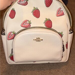 Coach Court Backpack with Strawberry Print